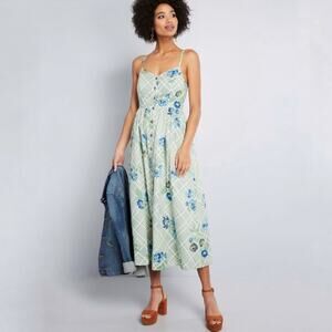 Modcloth Quite Clearly Charismatic Midi Dress size Medium
